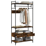 Wardrobe with Drawers Smoked Oak 89x39x184,5 cm Engineered Wood 838955
