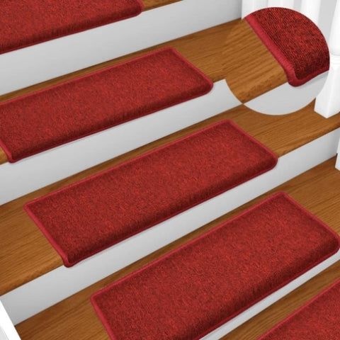 Stair Mats 15 pcs 65x21x4 cm Bordeaux Rectangular Edge 134572