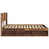 Bed Frame with Storage and Headboard Old Wood 135 x 190 cm 3414225