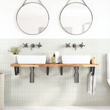 Basin Shelf Wall Mounted Steel and Solid Wood Acacia 3302711
