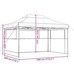 ZNTS Foldable Party Tent Pop-Up with 3 Sidewalls Taupe 4004970