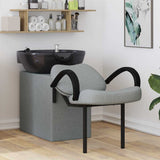 Shampoo Chair Light Grey and Black 63 x 141 x 92 cm Fabric 42009073