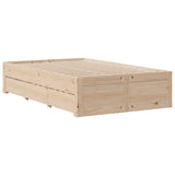 Bed Frame without Mattress with Drawers 120x200 cm Solid Wood Pine 3308807