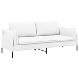 3-Seater Sofa White 222 x 81 x 89 cm Fabric 42048639