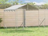 Outdoor Dog Kennel with Roof Silver 10x2x2.5 m Galvanised Steel 3190468