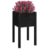 Garden Planters 2 pcs Black 40x40x70 cm Solid Pinewood 810798