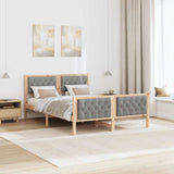 Bed Frame Light Grey 140 x 190 cm Solid Pine Wood 3394293