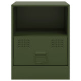 Bedside Cabinets 2 pcs Olive Green 34.5x39x44 cm Steel 841760