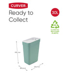 ZNTS Curver Trash Can Ready to Collect 30L Mint Green 443851