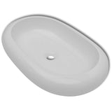 Bathroom Basin with Mixer Tap Ceramic Oval White 275496