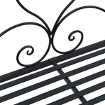Garden Bench with Cushion Black 104 x 54 x 93cm Steel 42008121