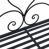 Garden Bench with Cushion Black 104 x 54 x 93cm Steel 42008121