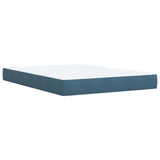 ZNTS Box Spring Bed with Mattress Blue 140x190 cm Velvet 3290916