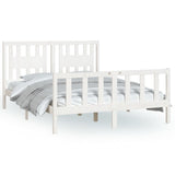 Bed Frame without Mattress White Solid Wood Pine 120x200 cm 3188162