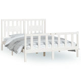 Bed Frame without Mattress White Solid Wood Pine 140x200 cm 3188167