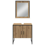 Bathroom Furniture Set with Door 4 pcs Brown 33 x 33 x 185.5 cm 3334410