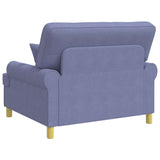 XXL Armchair with Cushions Jeans Blue Fabric 42043516