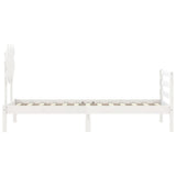 Bed Frame without Mattress White Single Solid Wood 3195252