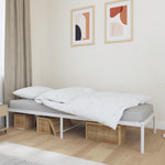 ZNTS Metal Bed Frame without Mattress White 75x190cm 350903