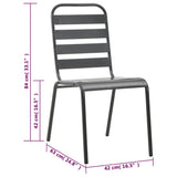 Steel Dining Set Dark grey E-coated and powder-coated steel 44263