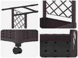 Raised Bed with Trellis and Roof Brown 122.5 x 40 x 127 cm PP 3423025