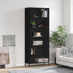 Highboard Black 69.5x32.5x180 cm Engineered Wood 3189582