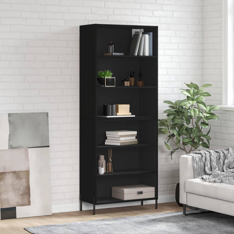 Highboard Black 69.5x32.5x180 cm Engineered Wood 3189582