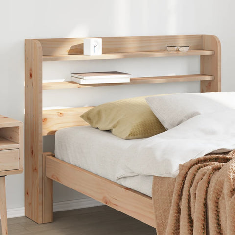 ZNTS Headboard with Shelves 75 cm Solid Wood Pine 850965