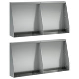 Retaining Wall 4 pcs 40 x 12 x 30 cm Galvanised Steel Silver 3449056