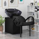 Shampoo Chair Height Adjustable Black 63 x 141 x 92 cm PVC 42009070