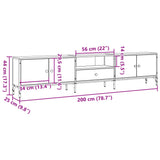TV Cabinet with Drawer Old Wood 200x25x44 cm Engineered Wood 857696