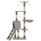 170578 Cat Tree with Sisal Scratching Posts 138 cm Grey