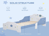 Toddler Bed Frame, Kids Bedroom Furniture for Boys Girls with Safe Guardrails, Low Junior Blue T3398P347667