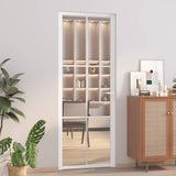 Interior Door 76x201.5 cm White ESG Glass and Aluminium 350572