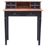 ZNTS Writing Desk with Drawers 90x50x101 cm Solid Mahogany Wood 283910