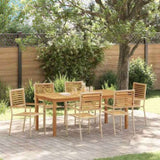 Garden Dining Set 7 pcs Beige Solid Acacia Wood 3365543