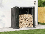 Firewood Rack with Rain Cover 150x80x200 cm Galvanised Steel 4104954