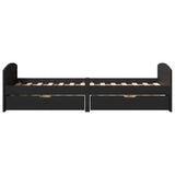 Day Bed with 2 Drawers without Mattress IRUN Black 90x200 cm 3314678