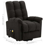 Stand-up Massage Recliner Dark Brown Fabric 321786