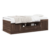 ZNTS Daybed with Drawers without Mattress Brown Oak 90x200 cm 3280250