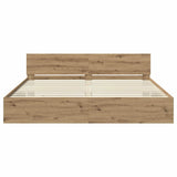 Bed Frame Artisan Oak 200 x 200 cm Engineered Wood 3403602