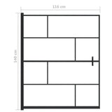 Shower Enclosure ESG 116x140 cm Black 150751