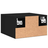 Wall-mounted Bedside Cabinet Black Engineered Wood 829790