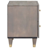 Bedside Cabinet 2 pcs Grey 40 x 33 x 46 cm Solid Mango Wood 4018771
