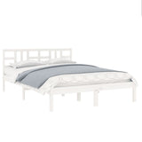 Bed Frame without Mattress White 150x200 cm King Size Solid Wood 3105411