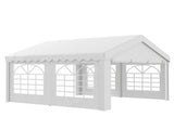 4m x 4m Marquee Party Tent, Heavy Duty Wedding Canopy with Sidewalls, Doors, Windows, Galvanised T3398P314774