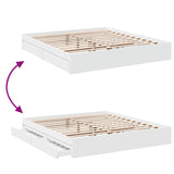 Bed Frame with Drawers without Mattress White 200x200 cm 3280629
