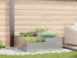 Garden Planter Silver 100 x 100 x 48 cm Galvanised steel 865853