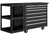 Lockable Steel Tool Chest on Wheels, 7 Drawer Tool Box with Handle for Workshop, Garage, Black T3398P554080