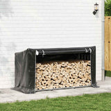 Firewood Rack with Rain Cover 200.5x80.5x110.5 cm Galvanised Steel 4104946